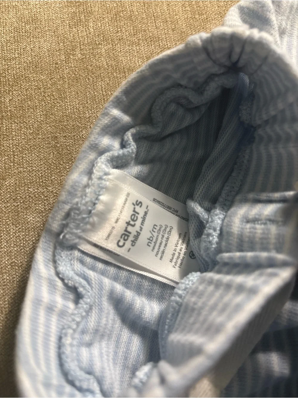 Carter's Light Blue & White Striped Baby Sweatpants